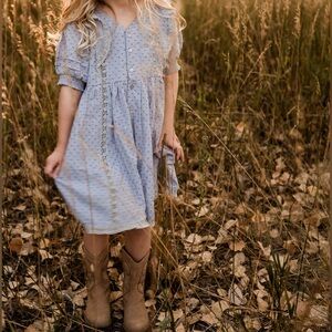 Rylee + Cru Lana Dress in Dusty Blue